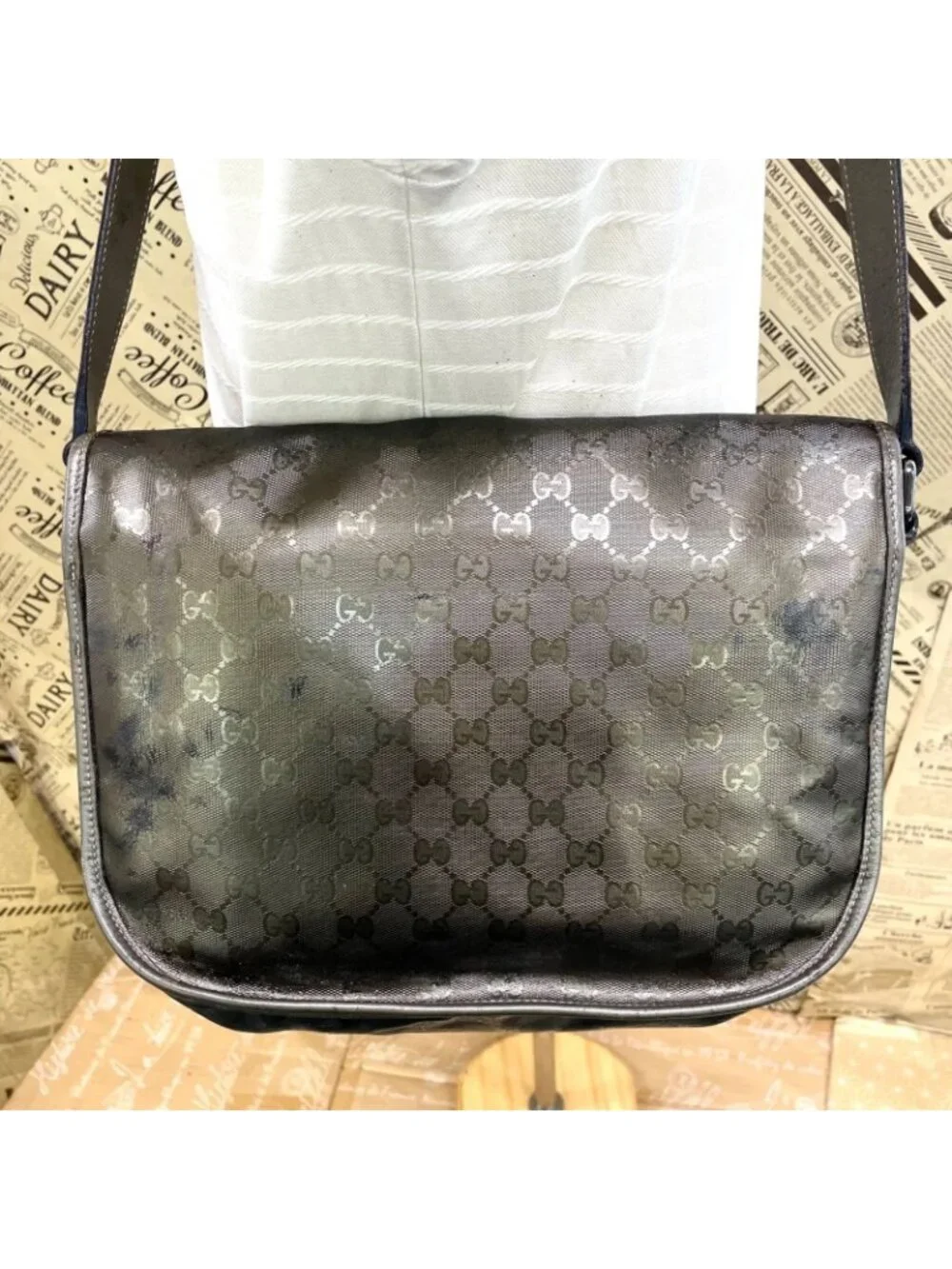 ★SOLD★ Gucci GG Supreme Shoulder Messenger Bag Business Travel - Picture 2 of 15